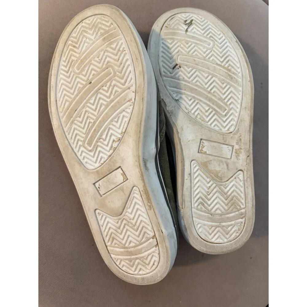 Janie and Jack Green/Beige Camo Canvas Slip-On Low Top Sneakers Rubber Sole